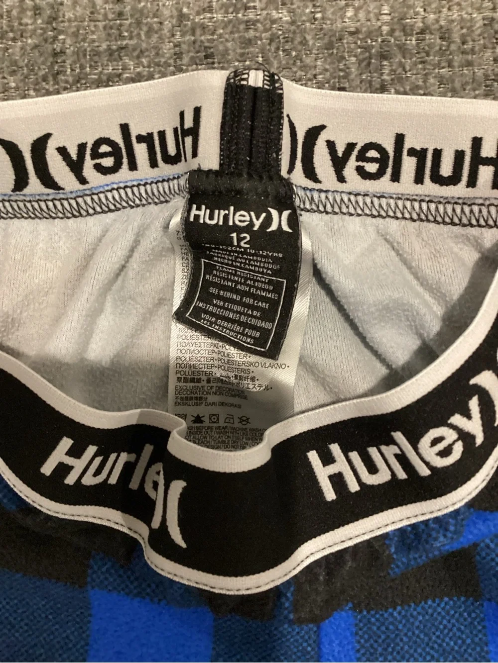 Hurley Kids Blue & Black Buffalo Plaid Pajama Pants